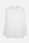 A LINE V NECK LONG SLEEVE IN PIMA COTTON STRETCH