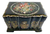 Antique English Papier Mache Tea Caddy