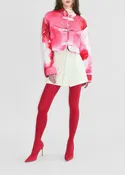 FADED CHERRY BLOSSOM CROPPED PUFFY KUNG FU JACKET