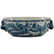 Classic Porcelain - BLUE AND WHITE OVAL BASIN