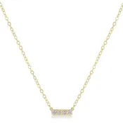 14kt Gold and Diamond Significance Bar Necklace - Four