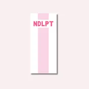 Pink Striped NDLPT Skinny Notepad