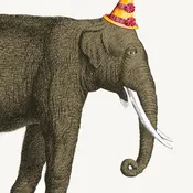 BIRTHDAY ELEPHANT MINI ENCLOSURE CARD-P.FLYNN