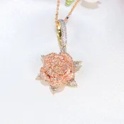 10K Rose Gold Diamond Flower Charm