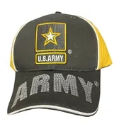 Army with Army Star Piped Multiple Position Embroidery on Ball Cap