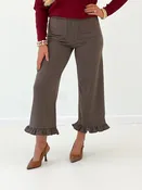 Eesome Houndstooth Ruffle Hem Pants