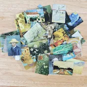 100 Mini Vincent Van Gogh Prints on Cardstock Vintage Pictures Scrapbooking