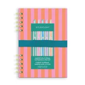 Cabana Stripes Harper Split-Spiral Notebook & Pen Set