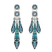 Firefly Carmel Three Drop Post Earring in Aqua