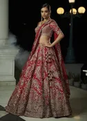 Aaliyah Brick Red Ombre Bridal Lehenga Set