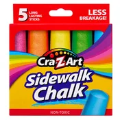 Cra-Z-Art 5-piece Washable Sidewalk Chalk: Portable Box, Endless Outdoor Creativity for Kids