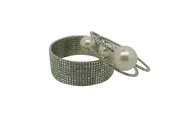 2 Vintage Rhinestone Faux Pearl Cuff Bracelets Costume Jewelry 7