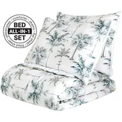 Vintage Palm Tree Queen or King Complete Comforter Set