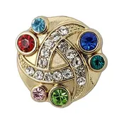 Bejeweled Ribbon Gold-tone Treasure Snap