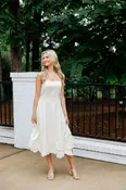 3D Floral Applique Midi Dress