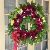 Red Roses Sympathy Standing Wreath 15"