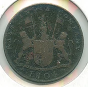 1804 East India Company Coin - 1 Pice  Copper Coin - KR348