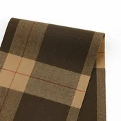 Wool/Poly Check Twill Suiting - Chocolate Brown