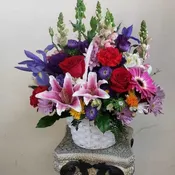 WHITE HANDLE BASKET WV-018