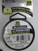 Beadalon Beading Wire 19 strand – Sterling Silver .024