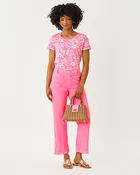 27" Amiko High Rise Linen Pant - Cherry Blossom Pink