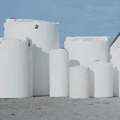 10500 Gallon XLPE Vertical Chemical Storage Tank in White 1.9 SG