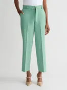 Audrey Belted Pull-On Straight Ankle Pants