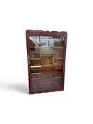 1 of 2 Vintage Asian Hardwood Curio Display Cabinet 28"h x 17.5w x 4"d