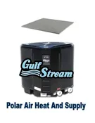 125K BTU'S POOL HEATER HEAT PUMP BY GULF STREAM WITH DISCONNECT & ELECTRIC WHIP+CONDENSER PAD