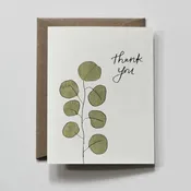 Simple Green | Blank Thank You Grateful Greeting Card