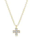 14kt Gold and Diamond Signature Cross Necklace