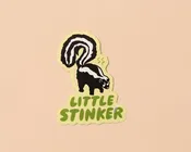 And Here We Are - Playful Modern Vinyl Sticker — Little Stinker Skunk