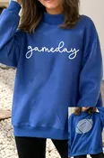 2-in-1 Reversible Royal Blue Oversized Football Gameday Sweatshirt