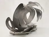 steel wave sculpture - Silver Pipe — studio-gerardi