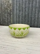 Hand Painted Stoneware Bowl with Botanical Design