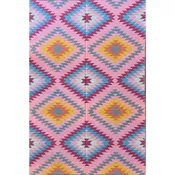 2'7"x8' Wool Kilim Runner – Pink Geometric Turkish Rug