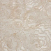3D Fabric Roses Glitter Tulle - Champagne