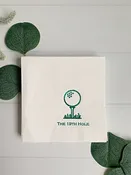 19th Hole Golf Tee Cocktail Napkins - Green on White