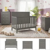 Atwood 3-Piece Nursery Set with Crib, Dresser and Chest