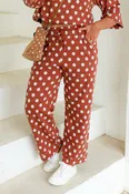 About You Polka Dot Rust Straight Pant