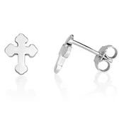 ✟ Sterling Silver Stud Cross Earrings – Made in Israel by Marina Jewelry