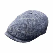 Slim Newsboy Relax Cap - Blue Tweed