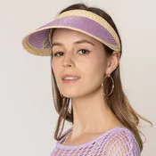 Colored Straw Sun Visor Sun Hat (Lavender)
