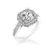 Asscher Cut 2.5 Ct. 14K Ring