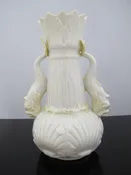 BELLEEK Double DOLPHIN Handle Luster Spill Vase 1965-1980 Green 6th Mark