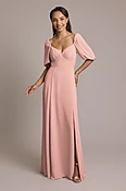 Chiffon Short Sleeve A-Line Dress