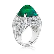 Emerald and Diamond Bombé Ring by Van Cleef & Arpels, Paris, circa 1957