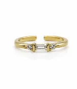 18KT Gold Fill CZ Adjustable Ring - Clear