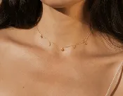 14" Stars and Moon Choker Necklace