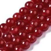 8mm Round Glass Beads - Red